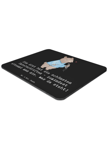 Mr. & Mrs. Panda Maus-Pad Arzt Unterschrift mit Spruch in Schwarz