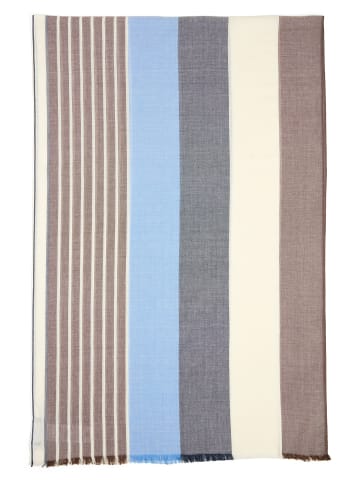 Nils Sundström Schal in hellblau braun - 0001