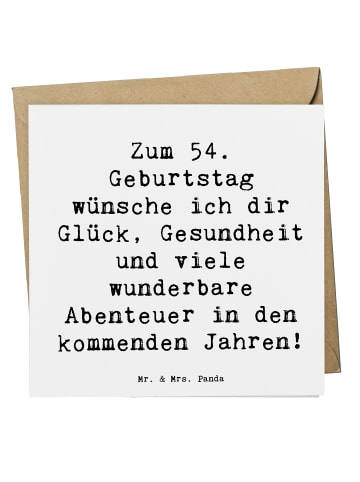 Mr. & Mrs. Panda Einladungskarte Spruch 54. Geburtstag mit Spruch in Weiß