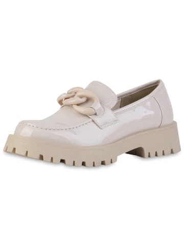 VAN HILL Plateauschuhe Elizabeth in Beige Lack