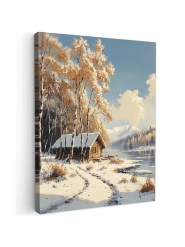 MuchoWow Leinwand bilder Berghütte (BxH)