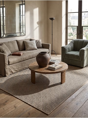 KADIMA DESIGN Flachwebteppich Karo flachgewebt pflegeleicht Wohnzimmer Flur Esszimmer in Natur