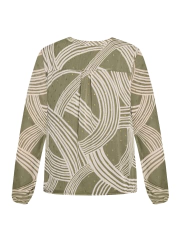 BETTY & CO Schlupfbluse mit Print in Khaki/Cream
