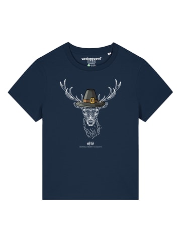 wat? Apparel T-Shirt [#afts] Hirsch in Dunkelblau