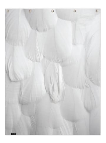 Juniqe Duschvorhang "Soft White Feathers" in Weiß