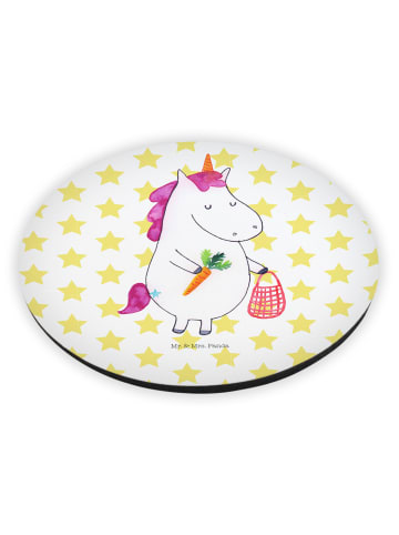 Mr. & Mrs. Panda Rund Magnet Einhorn Gemüse ohne Spruch in Weiß
