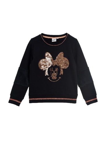 Disney Minnie Mouse Kinder Pullover Sweatshirt mit Pailletten in Schwarz