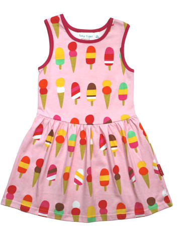 Toby Tiger Kinder Kleid mit Eiscreme Print in rosa