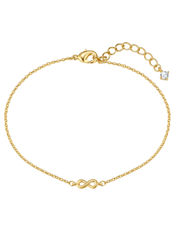 Lulu & Jane Armband Infinity aus Messing mit Zirkonia in gelbgold