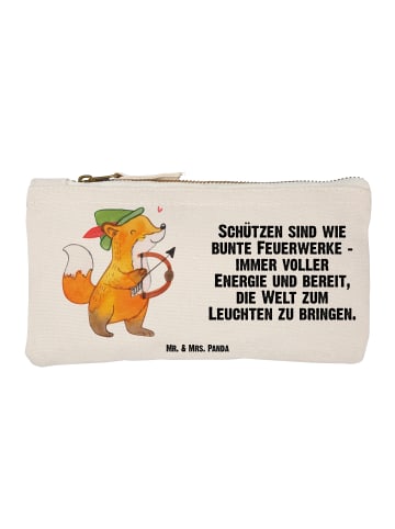 Mr. & Mrs. Panda Kulturbeutel Schütze Astrologie mit Spruch in Weiß