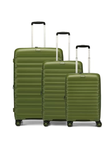 D&N Travel Line 4700 4 Rollen Kofferset 3-teilig mit Dehnfalte olive green