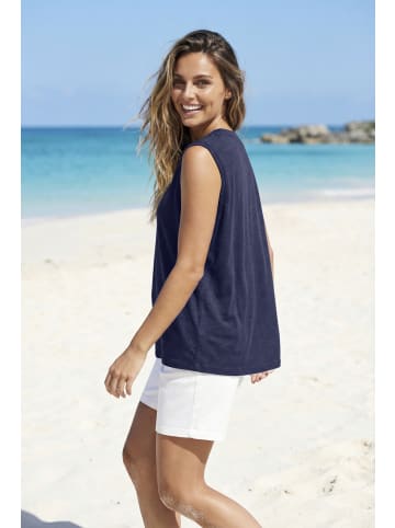 Beach Time Shirttop in weiß + indigo