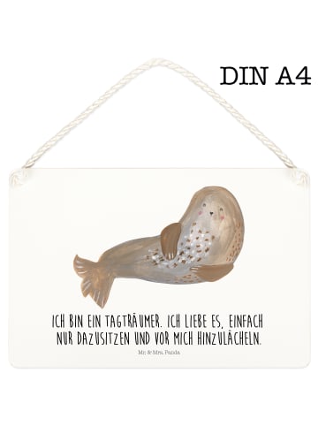 Mr. & Mrs. Panda Wanddeko Robbe Lachen mit Spruch in Weiß