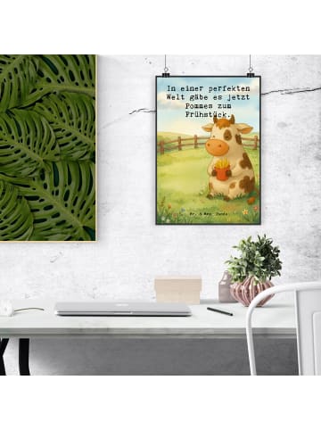 Mr. & Mrs. Panda Plakat Kuh Pommes Design mit Spruch in Weiß