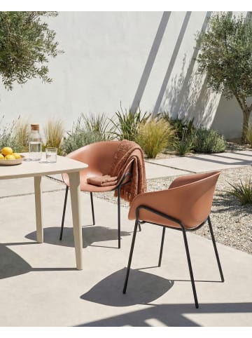 Beliani 2er-Set Esszimmerstuhl METEORA in Braun/Schwarz