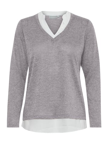 Fransa Strickpullover FRREXAN PU 1 20610799  Feinstrick-Pullover mit eingesetzter Bluse in Grau