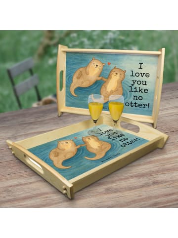 Mr. & Mrs. Panda tablett für bett Otter Hände halten Design mit ... in Weiß