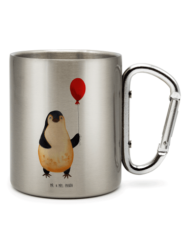 Mr. & Mrs. Panda Edelstahlbecher Pinguin Luftballon ohne Spruch in Silber