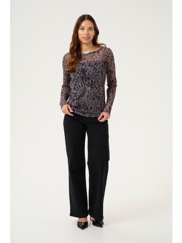 Kaffe T-shirt KAjohanna Slim fit in Major Brown/Black Leopard