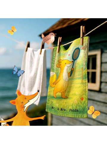 Mr. & Mrs. Panda Handtuch Fuchs Federball spielen Design ohne Sp... in Weiß