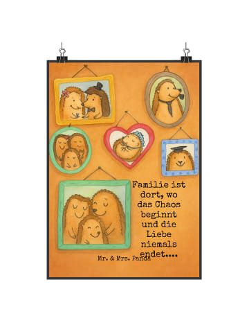 Mr. & Mrs. Panda Bild Igel Familie Design mit Spruch in Weiß