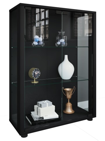 VCM  Glas Stand Vitrine Sammelvitrine Sintalo in Schwarz