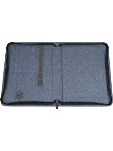 WEDO Schreibmappe A4 Denim mit Reißverschluss Blau 3 Kartensteckplätze