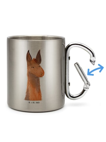 Mr. & Mrs. Panda Thermobecher Lamakopf Genervt ohne Spruch in Silber