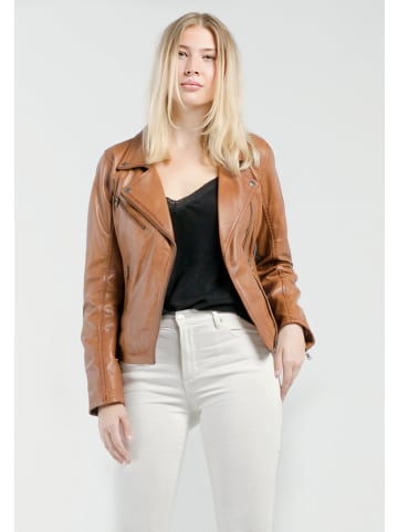 CBL Damen Lederjacke in cognac braun