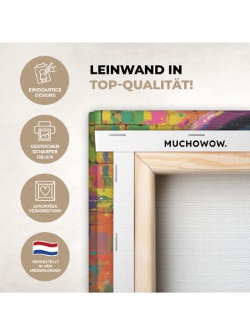 MuchoWow Leinwand bilder Bunte Schimpanse (BxH)