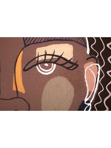 Mauro Ferretti Mehrfarbiges Gesichtsgemälde auf Leinwand, 80 x 2,8 x 100 cm