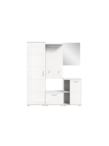 ebuy24 Garderobenmöbel-set Prego 5-teilig Weiß 165 x 37 cm