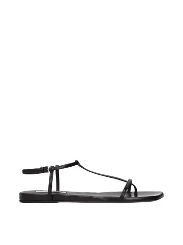 Jil Sander Schwarz Leder Flip-Flop Sandalen
