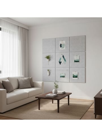 relaxdays 12 x Filzpinnwand in Grau - (B)30 x (H)30 x (T)0,9 cm