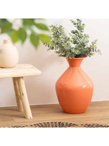 Atmosphera Créateur d'intérieur Emaillierte Metallvase KIAN in Rosa, Ø 25 x 37 cm