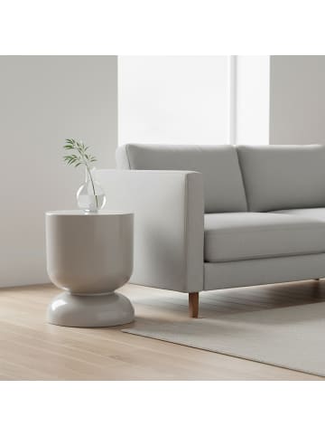 relaxdays Beistelltisch in Hellgrau - (H)46 x (Ø)36 cm
