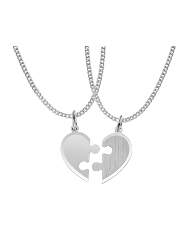 Adeliás Unisex Anhänger – Herz Gravuranhänger aus 925 Silber in silber