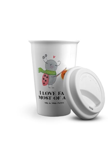 Mr. & Mrs. Panda ToGo Kaffeebecher Smörle Laterne mit Spruch in Weiß
