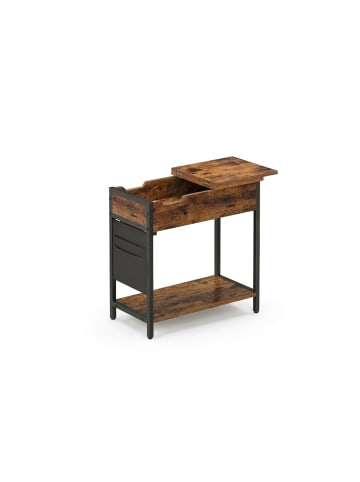 relaxdays Beistelltisch in Schwarz/ Braun - (B)60 x (H)60x (T)31,5 cm