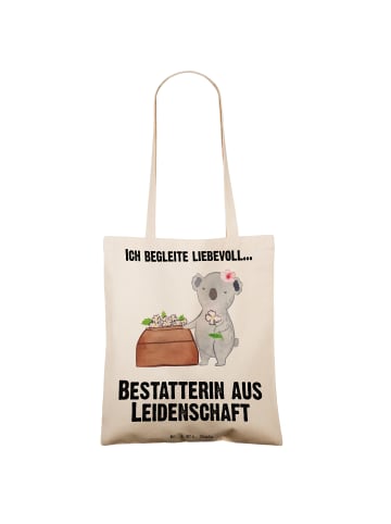 Mr. & Mrs. Panda Tragetasche Bestatterin Leidenschaft mit Spruch in Creme