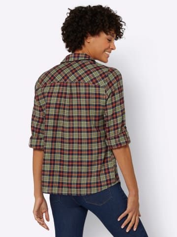 WITT WEIDEN Flanell-Bluse in oliv-rostrot-kariert