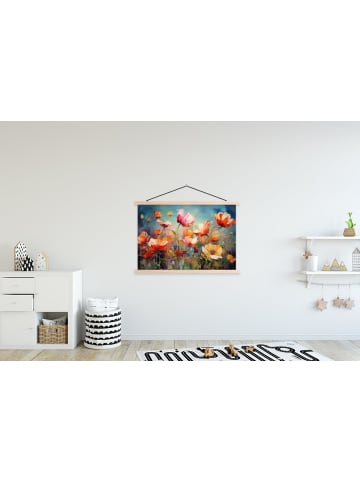 MuchoWow Poster mit Leiste Bunte Blumen  (BxH)