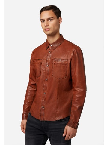 Ricano Lederhemd Reverse Shirt in Cognac