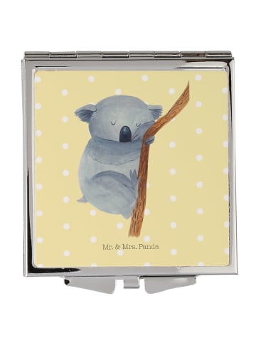 Mr. & Mrs. Panda Handtaschenspiegel quadratisch Koalabär ohne Sp... in Gelb Pastell