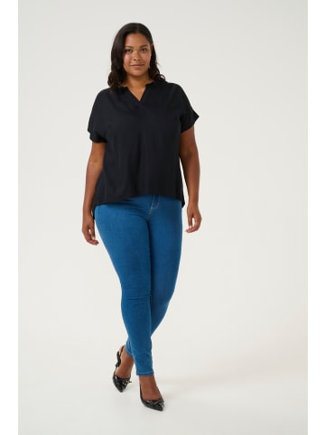 KAFFE curve Bluse kurzarm KCanny Regular fit in Black Deep