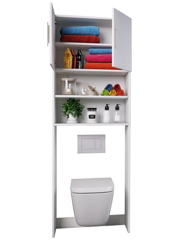 VCM  Holz WC Toilette Regal Überbauschrank Totas in Weiß