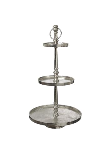 MARELIDA Etagere Aluminium 3 stöckige Servierplatte Dekoetagere H: 51cm in silber