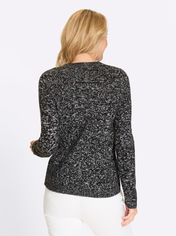 Sieh an! Ringel-Pullover in schwarz-weiß-gemustert