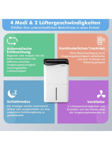COSTWAY Mobile Entfeuchter 50L 60㎡ WiFi in Weiß