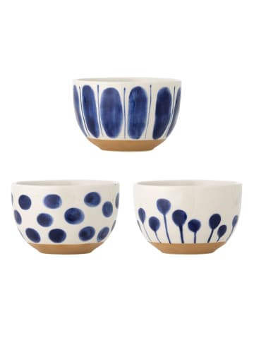 Bloomingville Linora Schalen 3er Set Steingut in blau